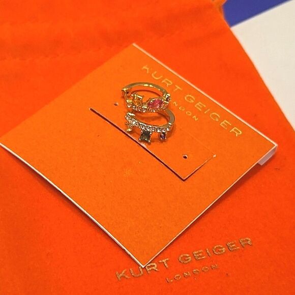 Kurt Geiger London Multi-Color Huggie Earrings - Picture 7 of 9